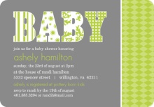 Modern Gray and Green Patterns  Baby Shower Invite