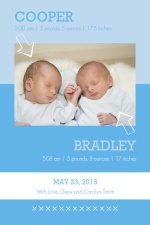 Beautiful Blue Twins Birth Announcement