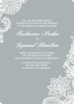 White Lace  Wedding Invitation