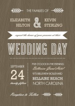 Wood Grain Rustic  Wedding Invitation