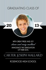 Black Simple Photo Graduation Announcement
