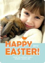 Orange and Blue Happy Easter Card