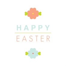 Pastel Flowers Circle Easter Card