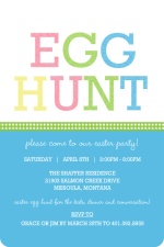 Linen Textured and Checkered Ribbon Easter Party Invitation