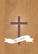 New Begining Cross with Banner Easter Card