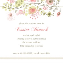Elegant Floral Easter Party Invitation