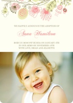 Pink Blossoms Photo Adoption Announcement