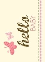 Pink Hello Baby Adoption Announcement