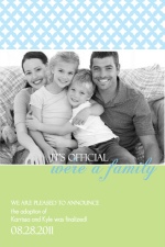 Blue and Green Photo Adoption Announcement