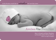 Dusty Lilac Photo Sibling Baby Announcement