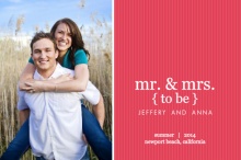 Simple Pink Stripes Engagement Announcement