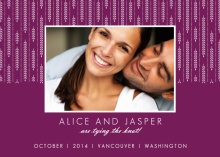 Purple and White Willow Leaves Engagement Announcement