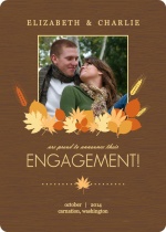 Brown Fall Leaves Engagement Announcement