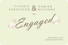 Pink and White Flowers Engagement Announcement