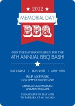 Red and White Banner Memorial Day Invitation
