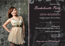 Black and Gray Swirls Bachelorette Party Invitation