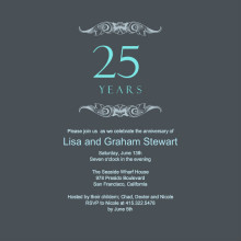 Gray and Teal Anniversary  Invitation