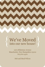 Brown and Taupe Chevron Pattern Moving Announcement