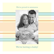 Pastel Baby Blue Stripes Pregnancy Announcement