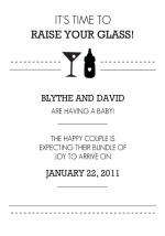 Black and White Raise Your Glass Pregnancy Announcement