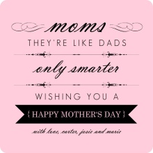 Pink and Black Elegant Mothers Day Card