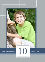 Gray And Navy Sqaures Boy Birthday Party Invitations