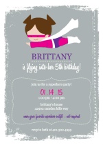 Supergirl Gray and Pink Birthday Invitation