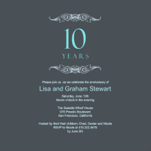Gray and Teal Anniversary  Invitation