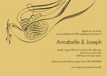 Elegant Yellow Flourish Wedding Anniversary Invitation