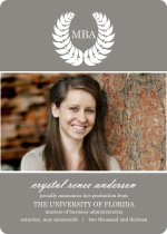 Graduation Announcement MBA Gray 