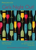Bubbly Cocktails Girls Night Out Invitation 