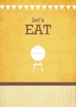 Yellow and Brown Sophisticated Summer BBQ Party Invitation