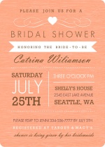 Peach Western Style Bridal Shower Invite