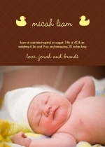 Brown Quilted with Yellow Ducks  Baby Announcement