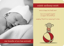 Monkey and Ball  Baby Announcement