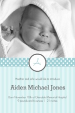 Blue Stripes and Dots  Baby Announcement