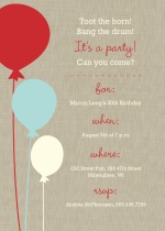 Floating Balloons 30th Birthday Invitation