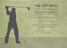 Golf 50th Birthday Party Invite