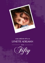Purple Framed Photo 50th Birthday Party Invitation