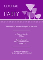 Purple Silhouette Cocktail Party Invite