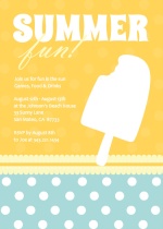 Orange and Turquoise Polka Dot Summer Party Invite