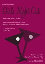 Pink Martinis Girls Night Out Invitation