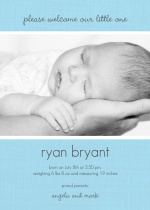 Light Blue Welcome  Photo Boy Birth Announcement