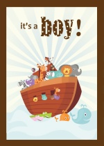 Noah's Ark Boy Baby Shower Invite