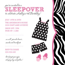 Polka Dot Pajamas Slumber Party Invitation