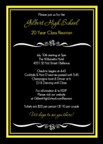 Black and Yellow Class Reunion Invitation