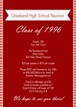 Red and White Checkered Class Reunion Invitation