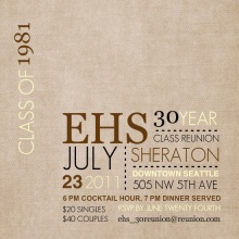 Linen Texture Class Reunion Invitation