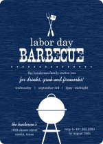 Blue Barbecue Labor Day Invitation