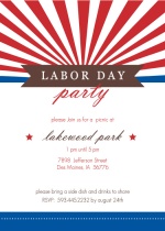 Red White and Blue Labor Day Fireworks invite